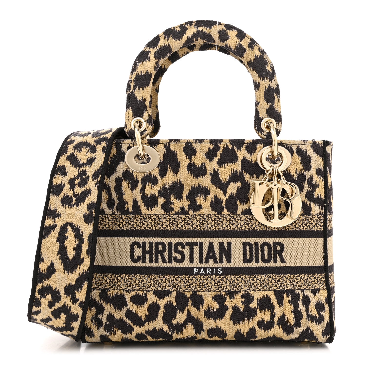 Christian Dior Canvas Medium Mizza Embroidered Lady D-Lite Beige Multicolor 1 of 10