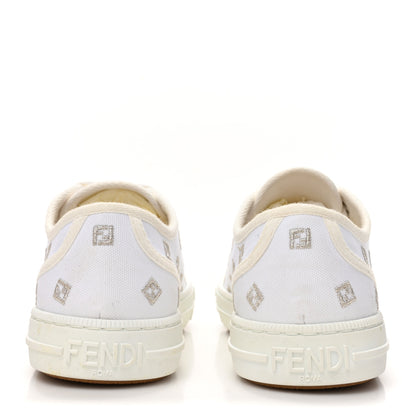 Fendi Canvas Lurex FF Womens Domino Low Top Sneakers 36 White 5 of 10
