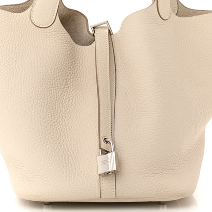 Hermes Taurillon Clemence Picotin Lock 22 MM Craie 8 of 12