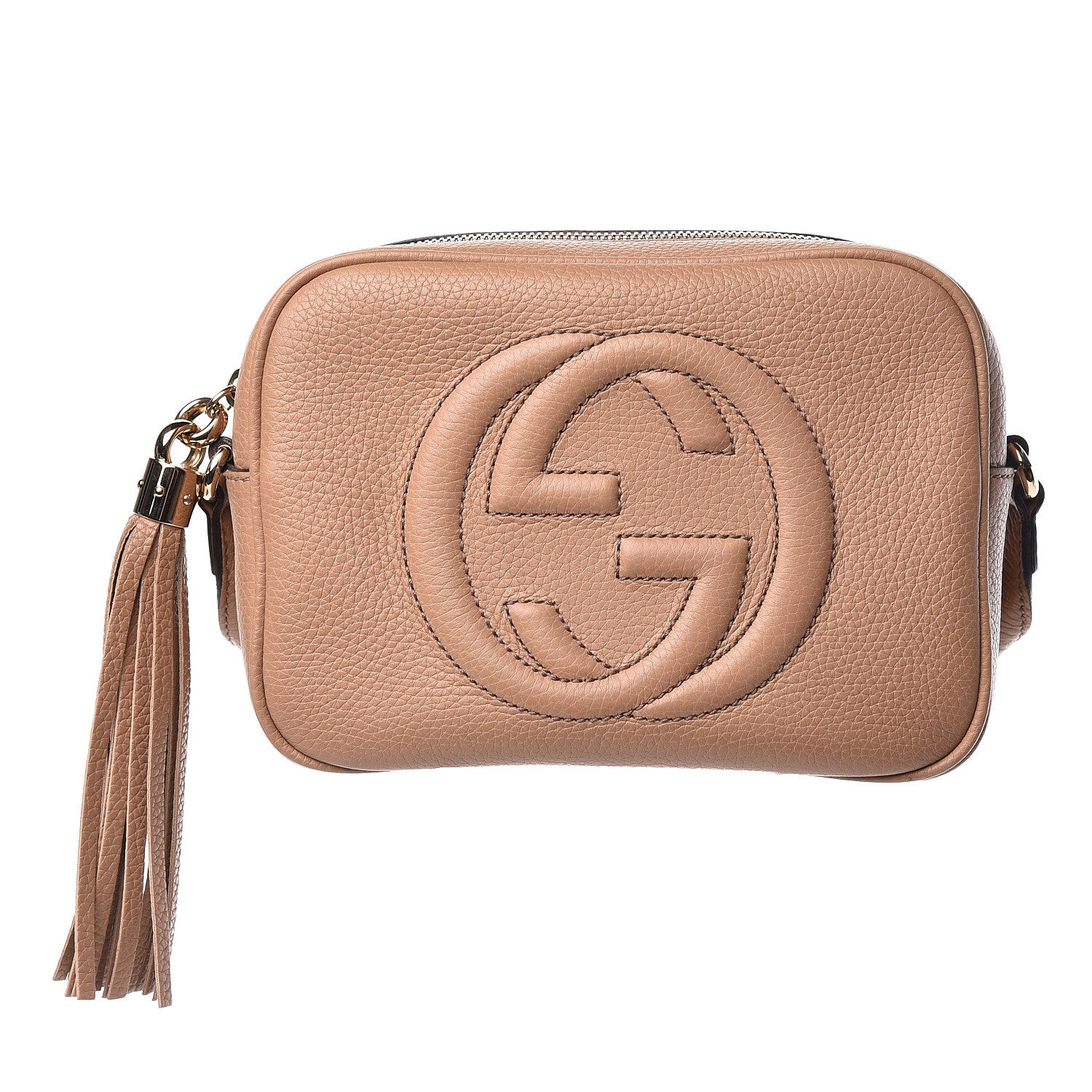 Gucci Pebbled Calfskin Small Soho Disco Bag Camelia 1 of 11