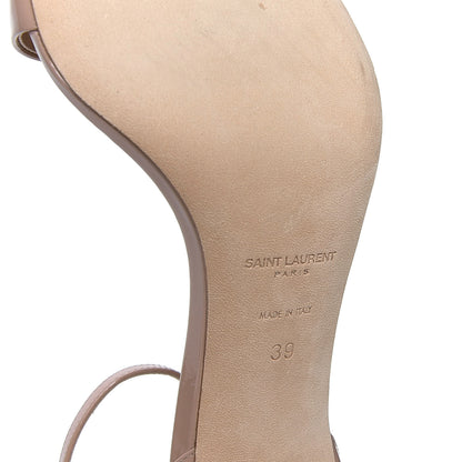 Saint Laurent Patent Calfskin Amber 105 Ankle Strap Sandals 39 Beige 5 of 5
