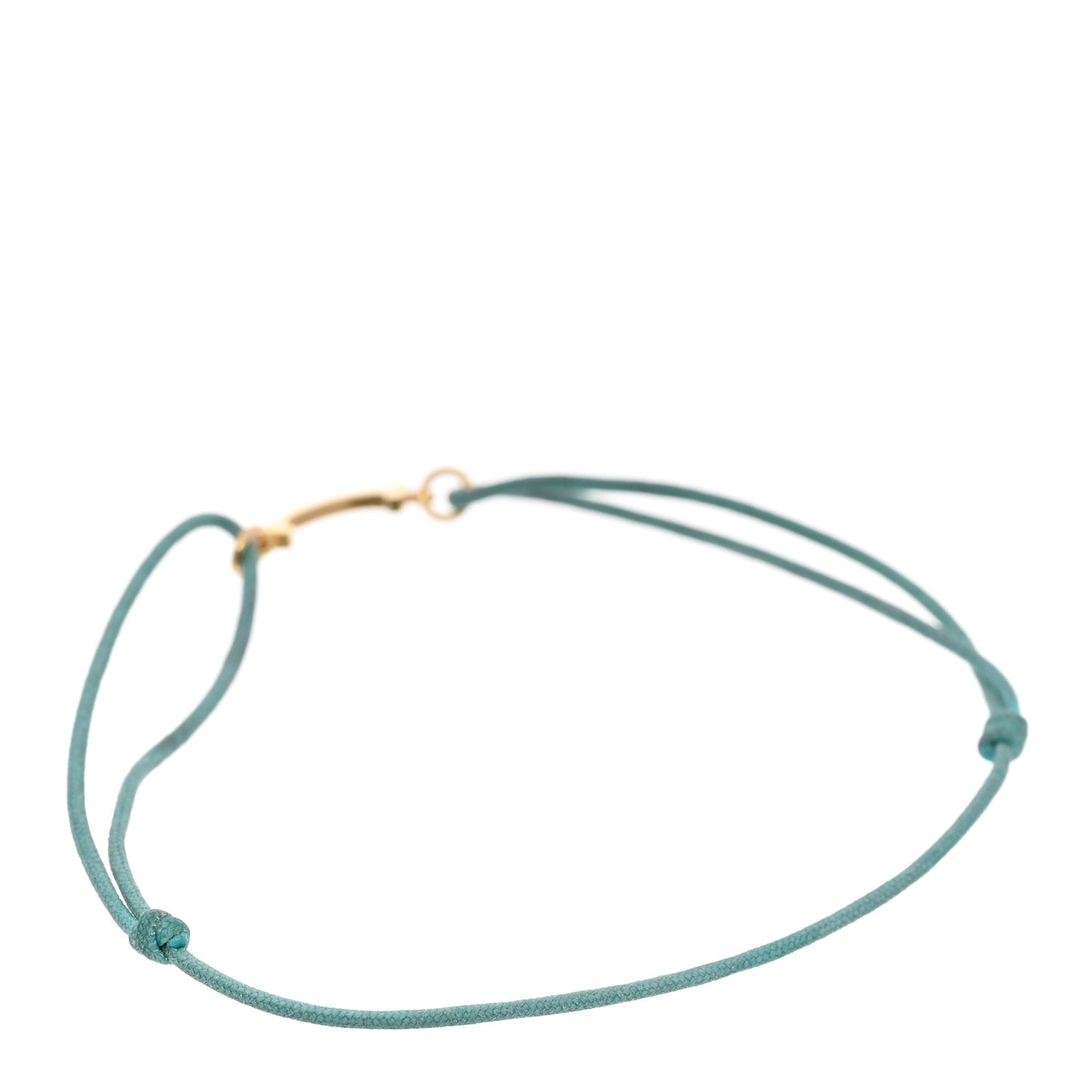 18K Yellow Gold Mini T Smile Cord Bracelet Blue