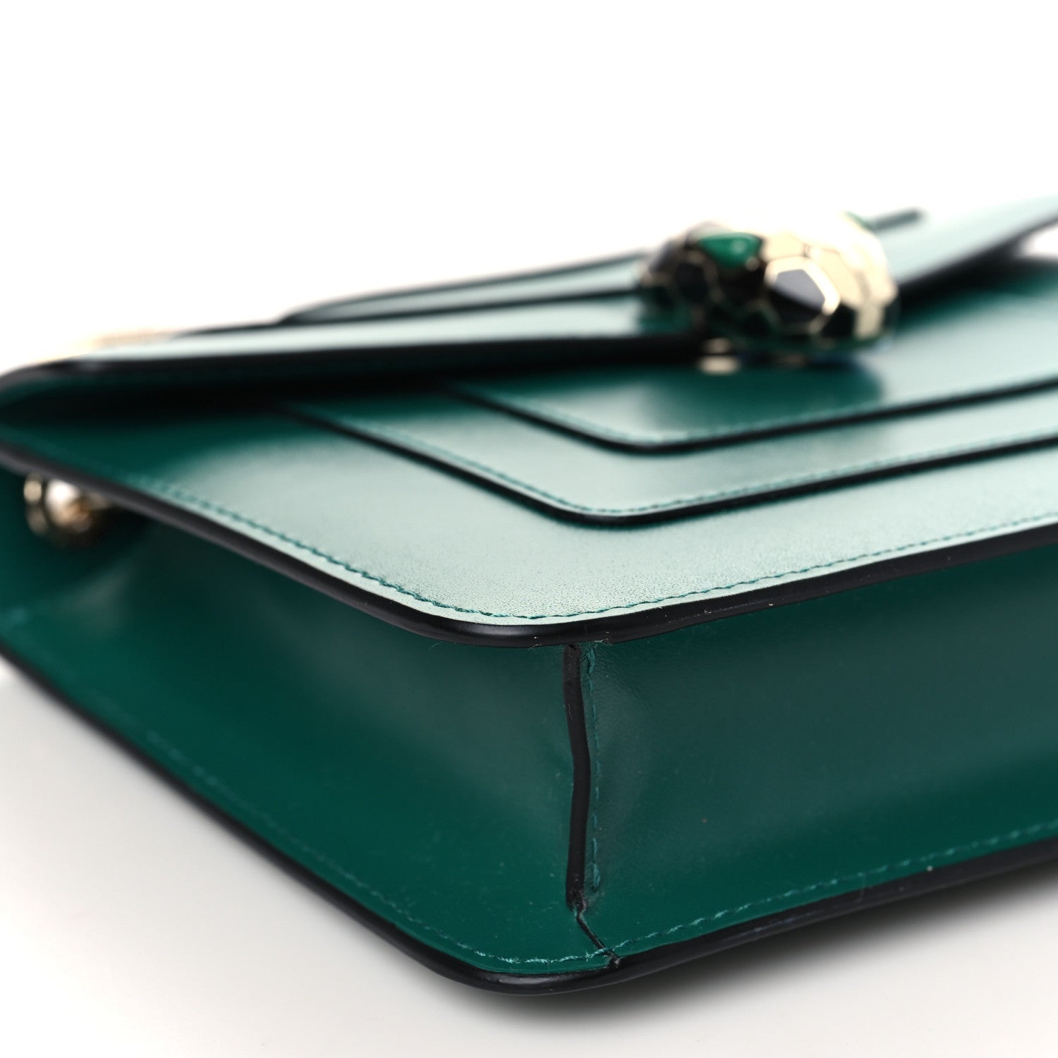 Bulgari Calfskin Small Serpenti Forever Snake Strap Crossbody Bag Emerald Green 7 of 8