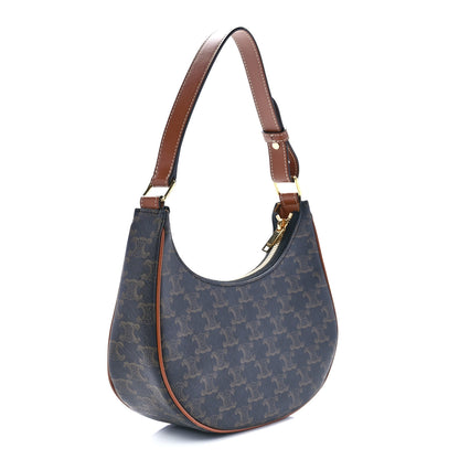 Celine Triomphe Canvas Calfskin Ava Shoulder Bag Tan 3 of 12