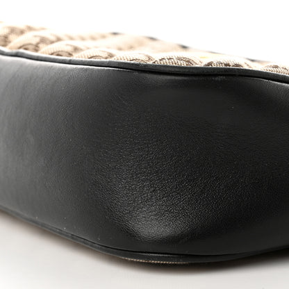 Gucci Monogram Matelasse Diagonal Small GG Marmont Chain Shoulder Bag Beige Black 10 of 19