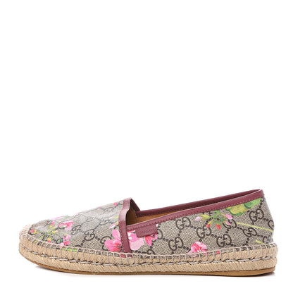 Gucci GG Supreme Monogram Blooms Espadrilles 39.5 Beige Multicolor Dry Rose 1 of 11