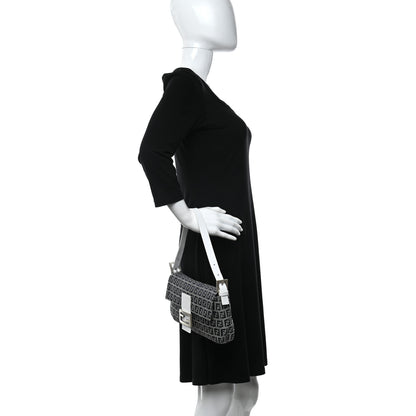 Fendi Zucchino Baguette Navy White 2 of 13