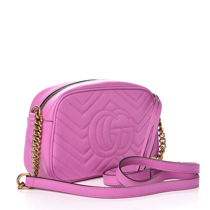 Gucci Calfskin Matelasse Small GG Marmont Chain Shoulder Bag Candy Mousse 3 of 11
