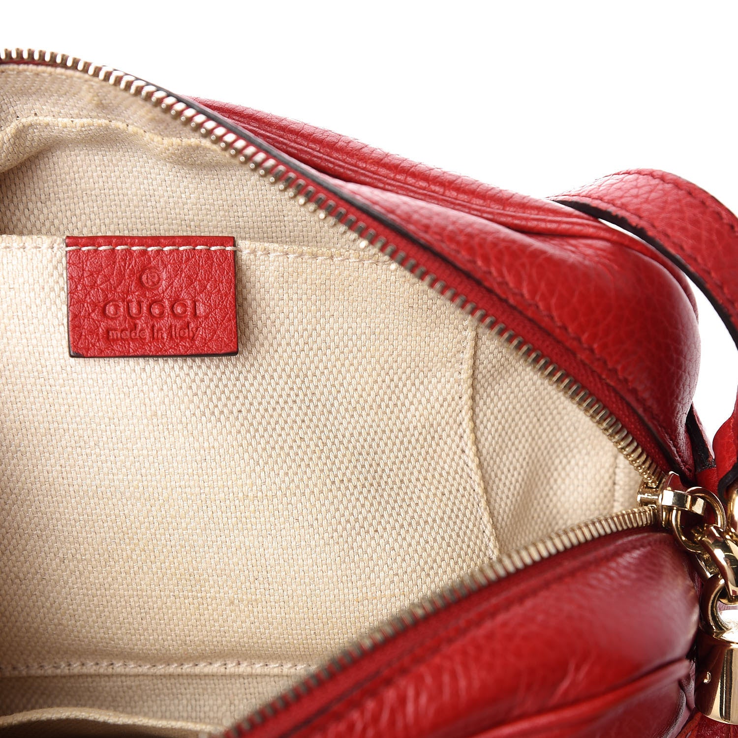 Gucci Pebbled Calfskin Small Soho Disco Bag Tabasco Red 8 of 11