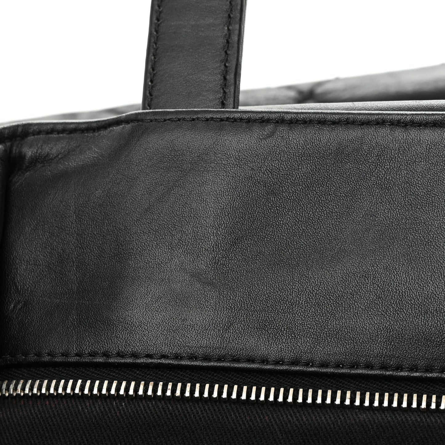 Iridescent Calfskin Quilted In The Mix Shopping Tote Black