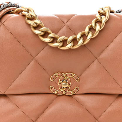 Chanel Lambskin Quilted Large Chanel 19 Flap Brown 8 of 10