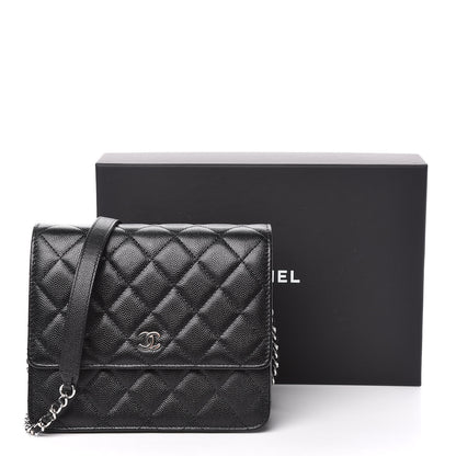 Chanel Caviar Quilted Square Wallet On Chain WOC Black 11 of 11