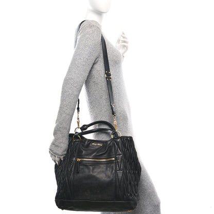 Miu Miu Nappa Matelasse Top Handle Black 2 of 10
