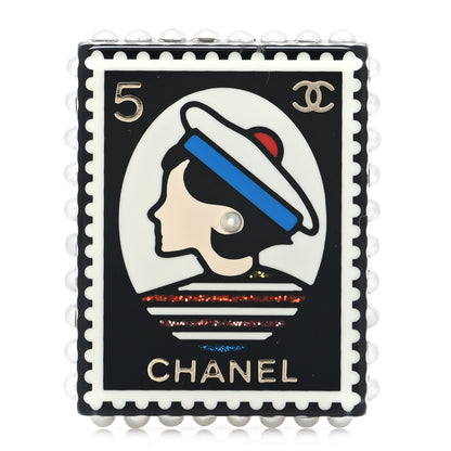Chanel Resin Glitter CC Sailor Brooch Black Multicolor 2 of 5
