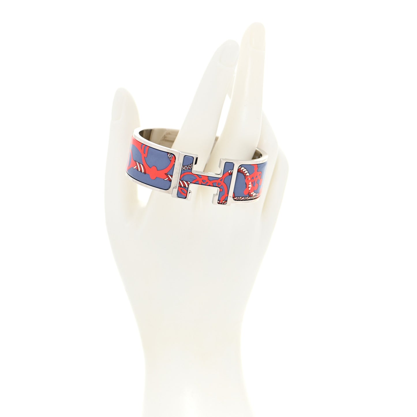 Enamel Panoplie Equestre Wide Clic Clac H Bracelet PM Drapeaux