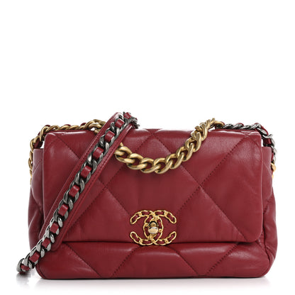Chanel Goatskin Quilted Medium Chanel 19 Flap Red 1 of 15