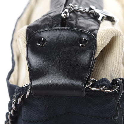 Chanel Canvas Sport Drawstring Hobo Navy Off White 14 of 16