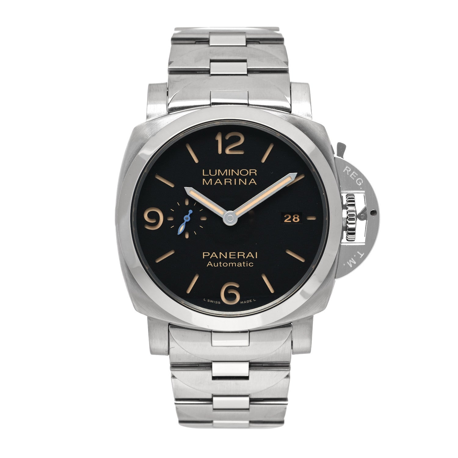 Panerai Stainless Steel 44mm Luminor Marina 3 Day Automatic Watch Black PAM00723 1 of 5