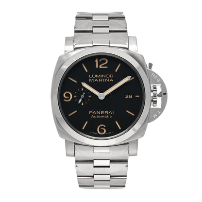 Panerai Stainless Steel 44mm Luminor Marina 3 Day Automatic Watch Black PAM00723 1 of 5