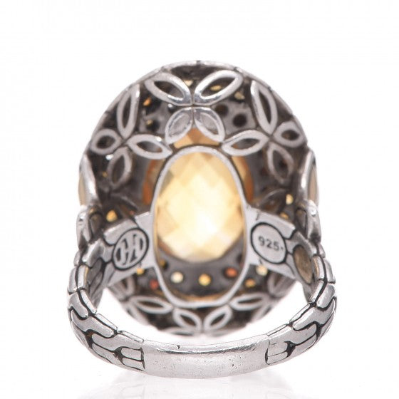 John Hardy Sterling Silver 18K Yellow Gold Citrine Garnet Batu Kawung Oval Ring 58 8.25 4 of 7