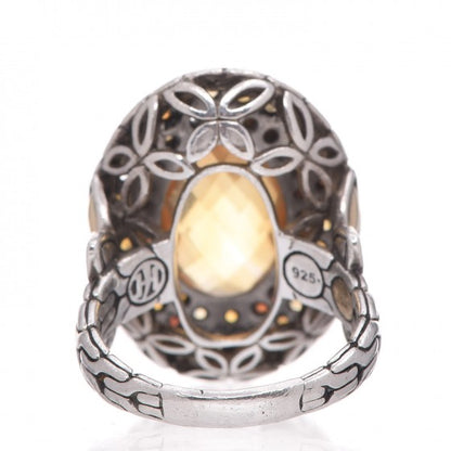 John Hardy Sterling Silver 18K Yellow Gold Citrine Garnet Batu Kawung Oval Ring 58 8.25 4 of 7