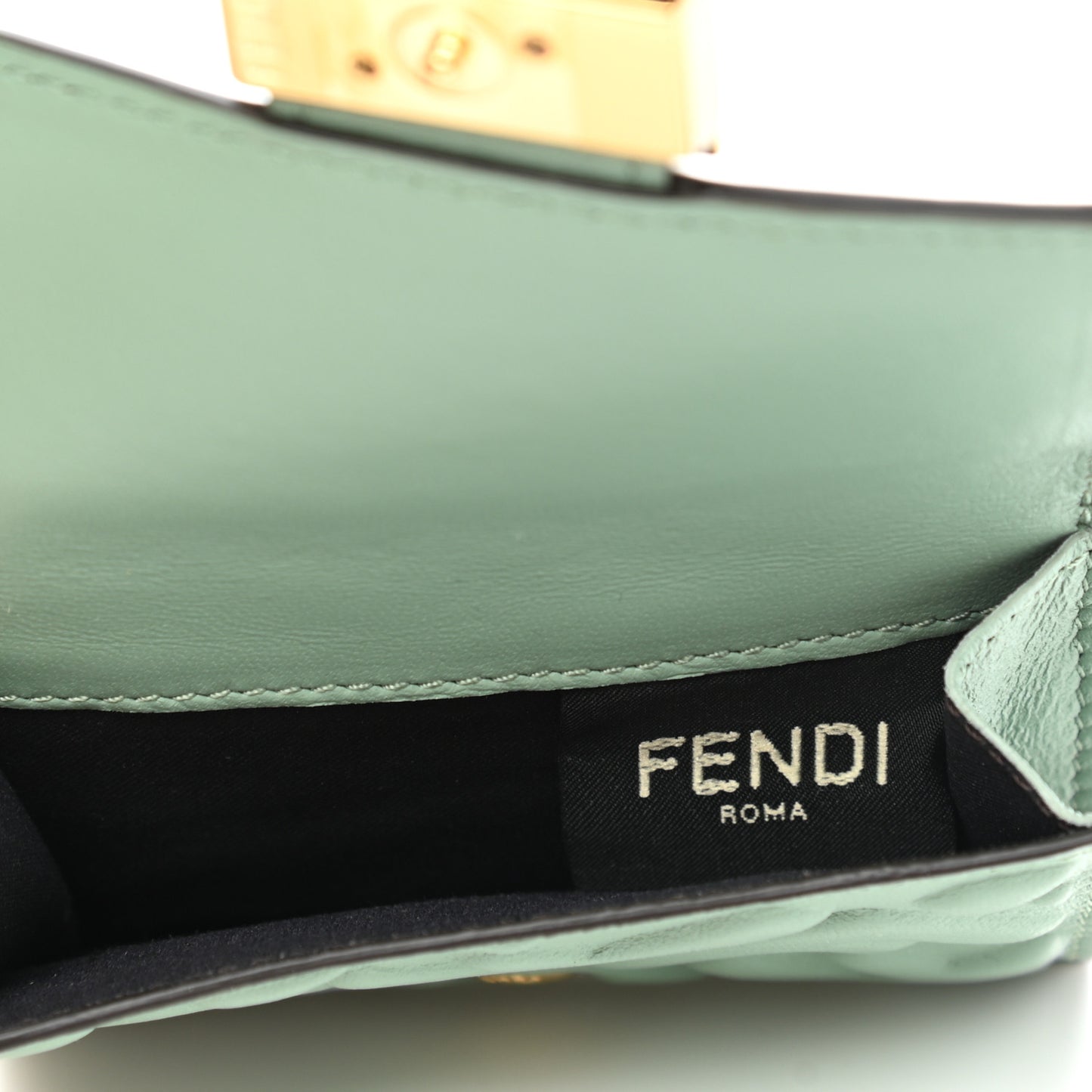 Nappa Matisse FF Embossed Micro Tri-Fold Wallet Menta
