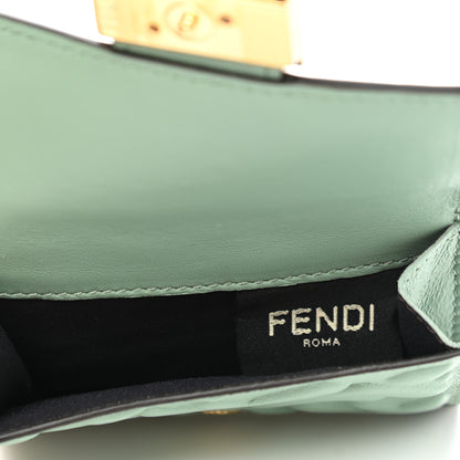 Fendi Nappa Matisse FF Embossed Micro Tri-Fold Wallet Menta 5 of 10