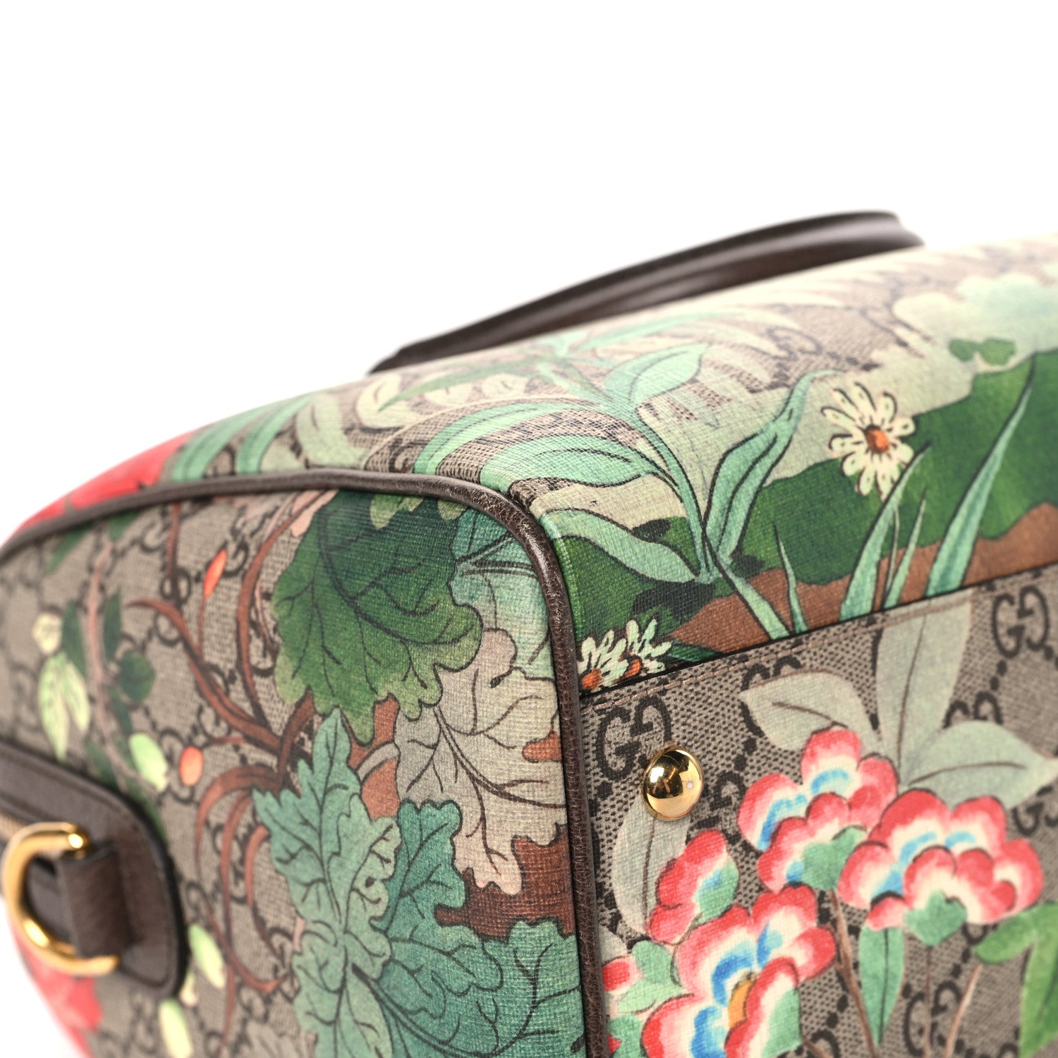 Gucci GG Supreme Monogram Tian Medium Boston Beige Multicolor New Acero 10 of 11