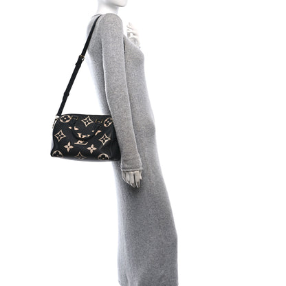 Louis Vuitton Empreinte Monogram Giant Speedy Bandouliere 25 Black Beige 2 of 12