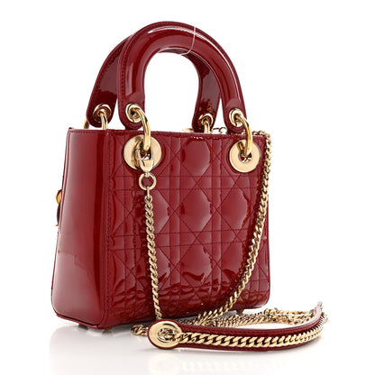 Christian Dior Patent Cannage Mini Lady Dior Red 2 of 11