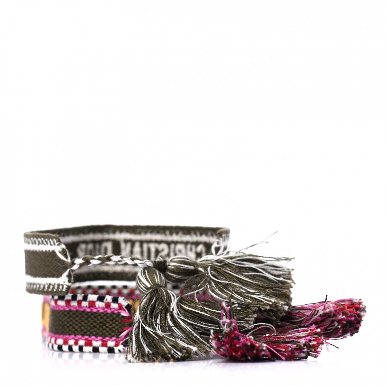Christian Dior Woven Cotton J'Adior Friendship Bracelet Set Kaki Multicolor 3 of 3