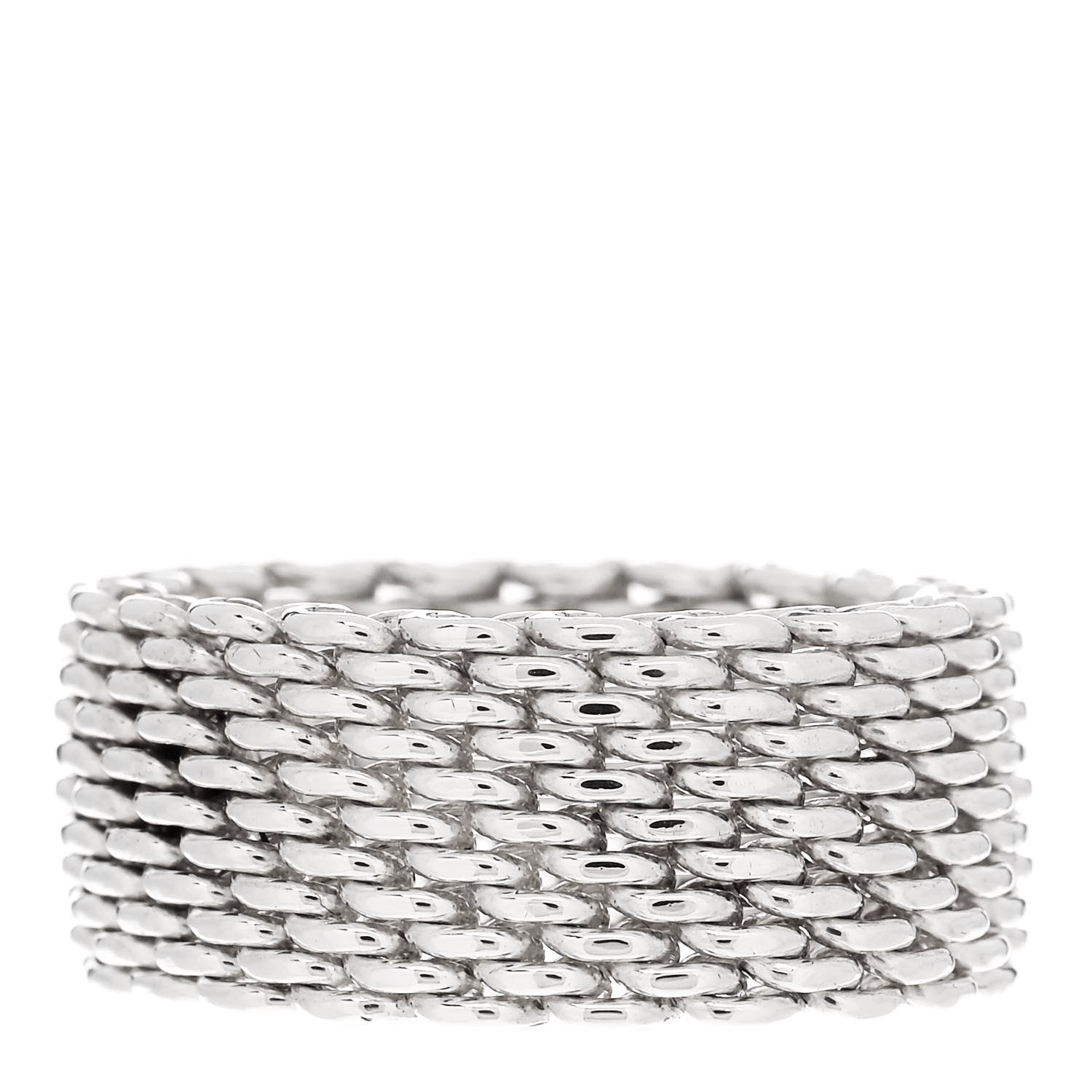Tiffany Sterling Silver Somerset Mesh Ring 56 7.5 3 of 4