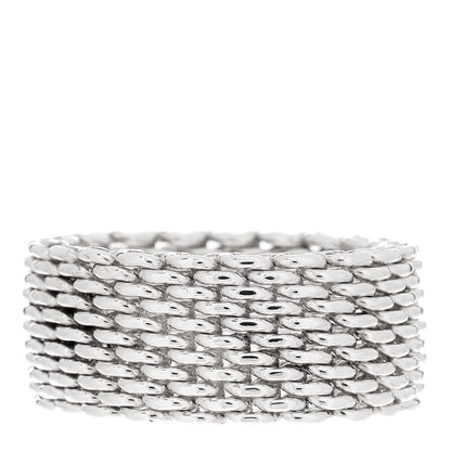 Tiffany Sterling Silver Somerset Mesh Ring 56 7.5 3 of 4