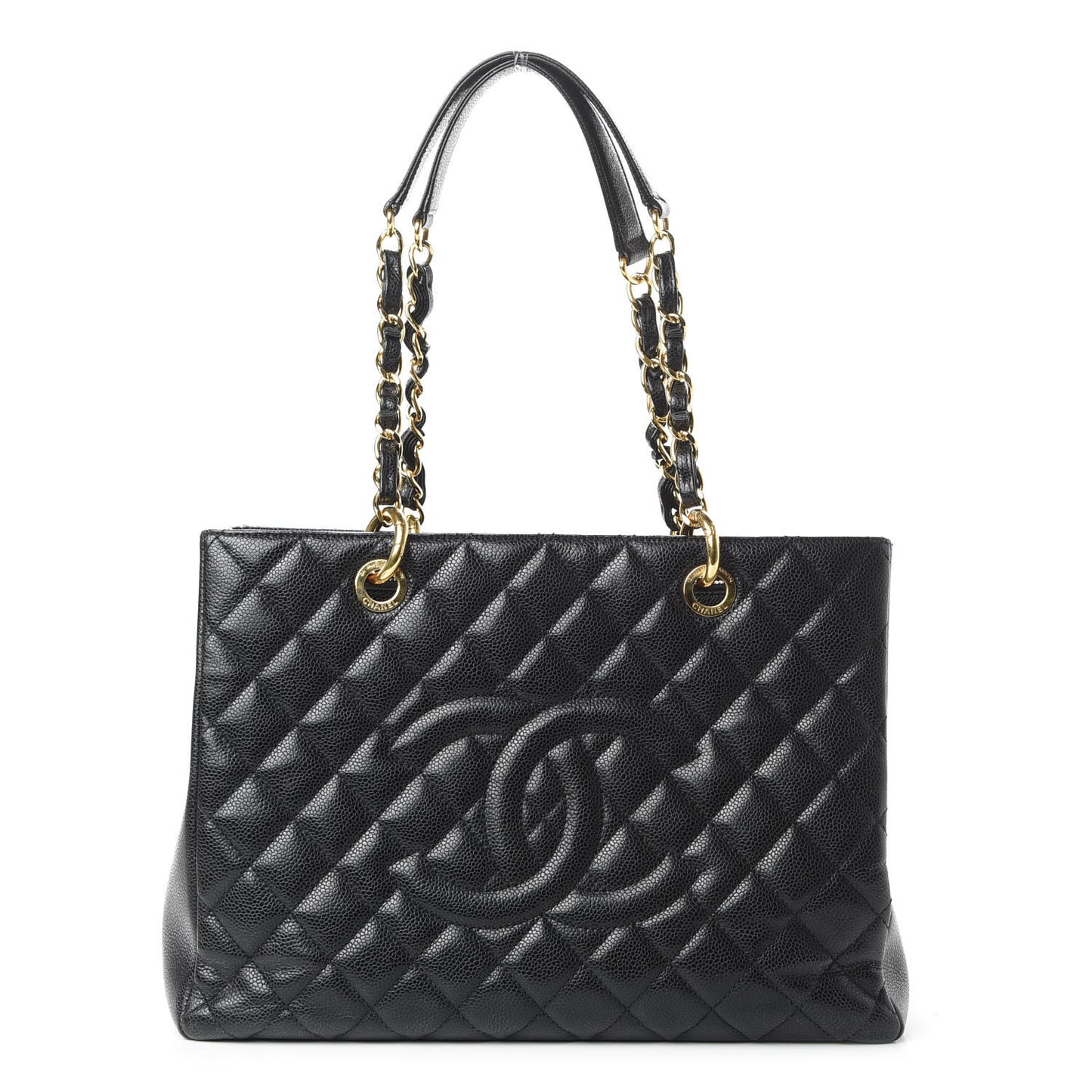 Caviar Quilted Grand Shopping Tote GST Black