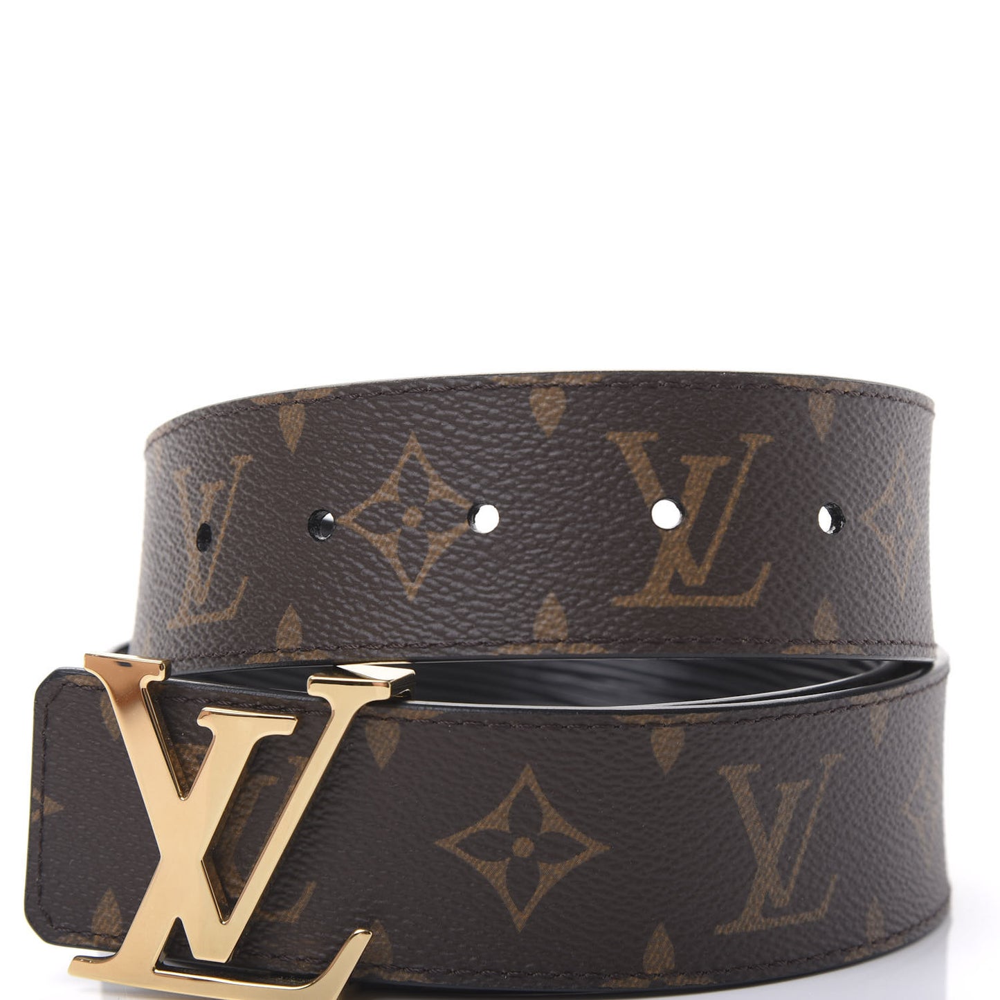 Monogram Epi LV Initiales Reversible Belt 85 34 Black