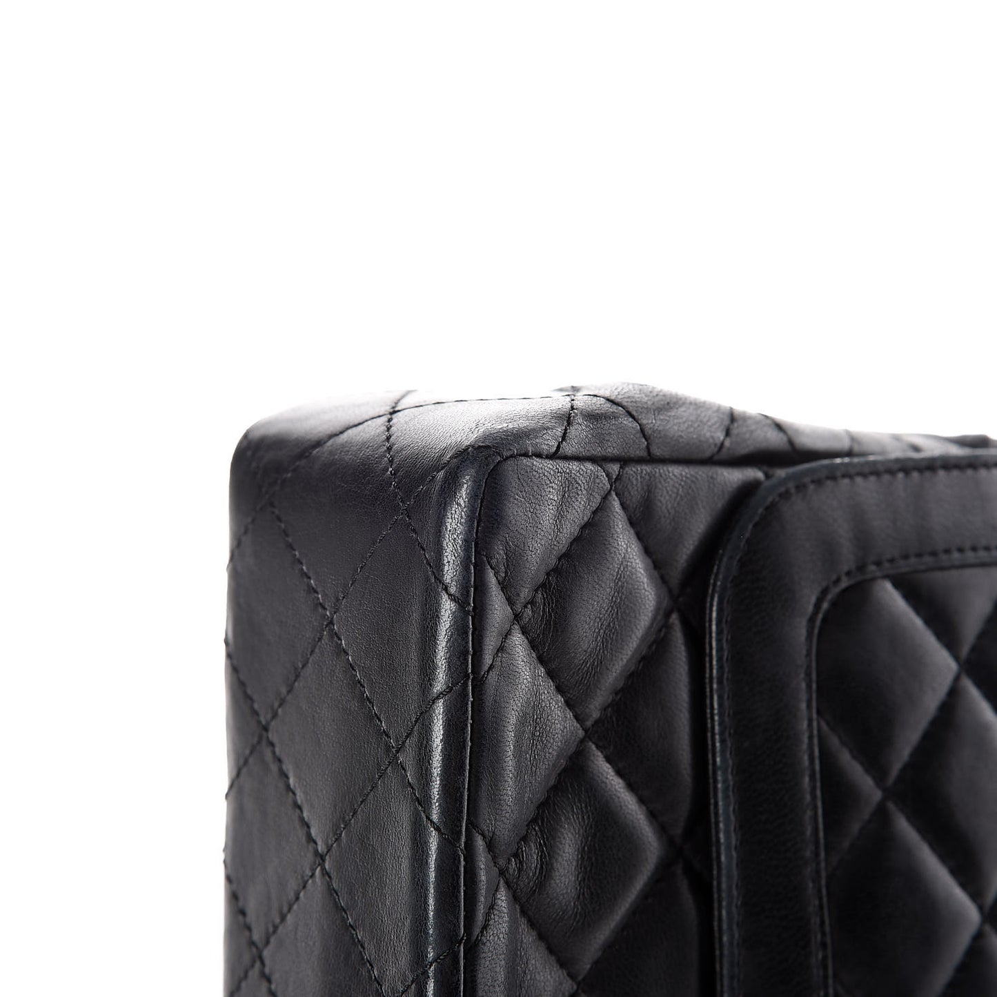Lambskin Quilted Medium Double Flap Black