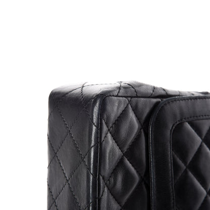 Chanel Lambskin Quilted Medium Double Flap Black 14 of 17
