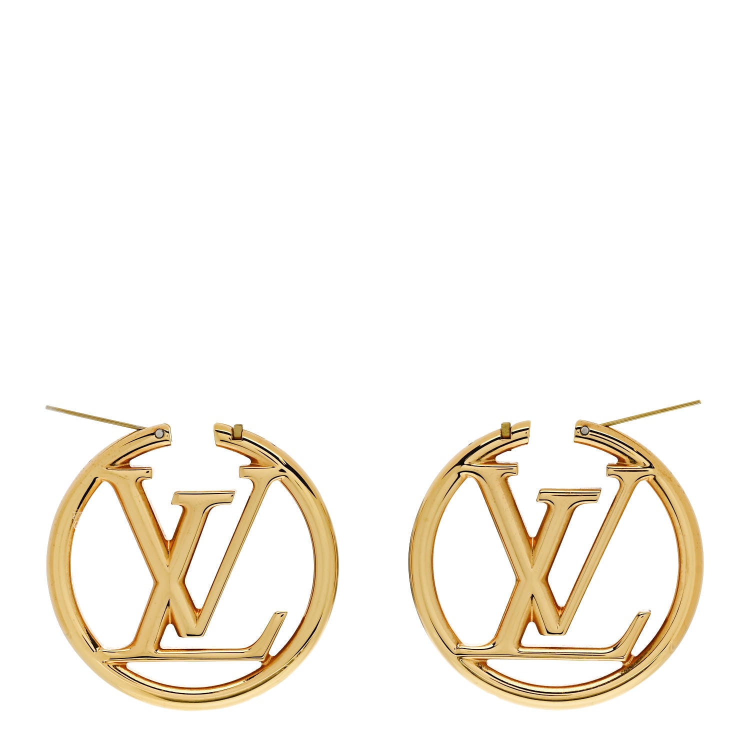Louis Vuitton Metal Louise Hoop Earrings Gold 3 of 6