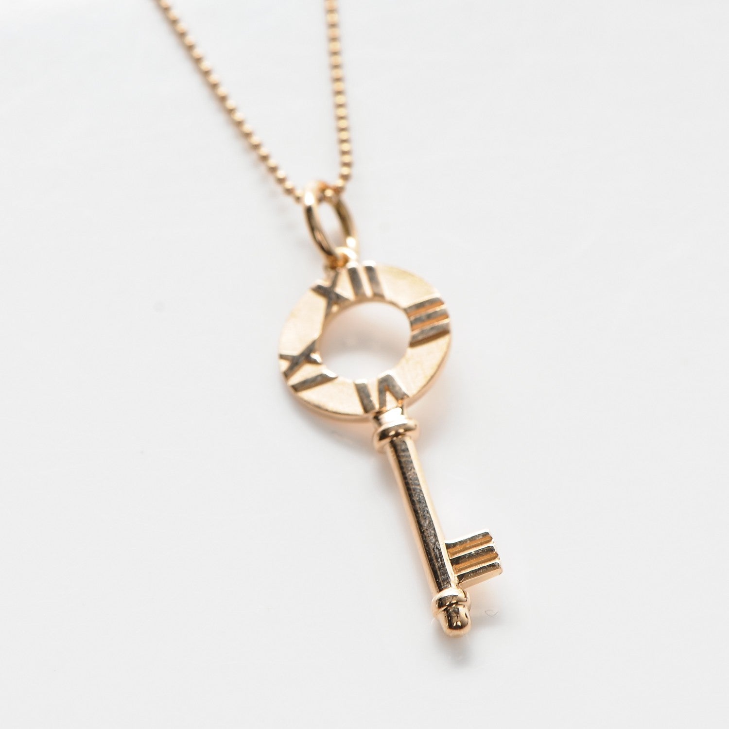 Tiffany 18K Rose Gold Atlas Key Pendant Necklace 3 of 6