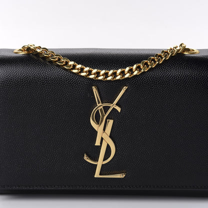 Saint Laurent Grain De Poudre Small Monogram Kate Satchel Black 10 of 10
