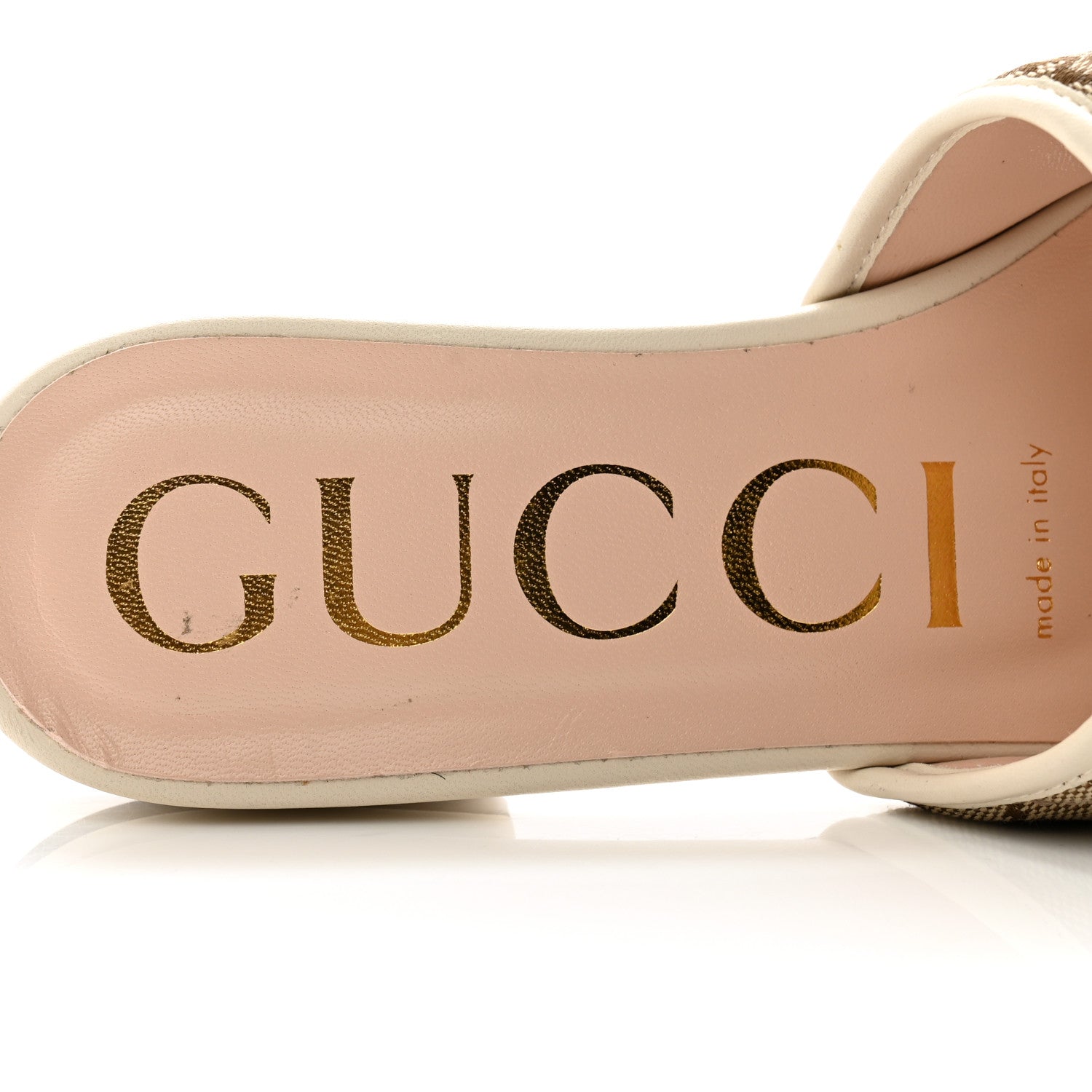 Gucci Monogram Matelasse Diagonal GG Marmont Flat Slide Sandals 36.5 Beige Ebony Mystic White 6 of 11