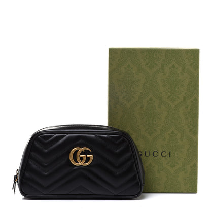 Gucci Calfskin Matelasse GG Marmont Wristlet Black 12 of 12