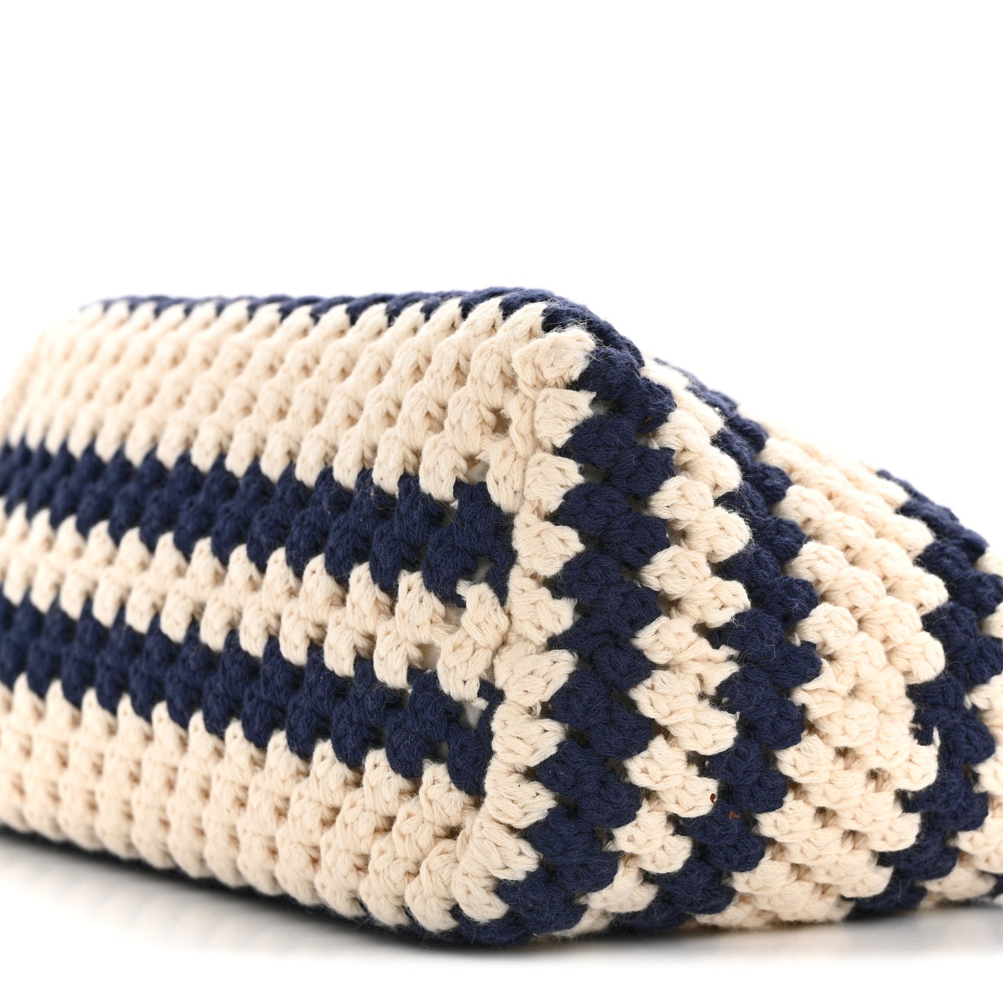 Fabric Crochet Pouch Blue White