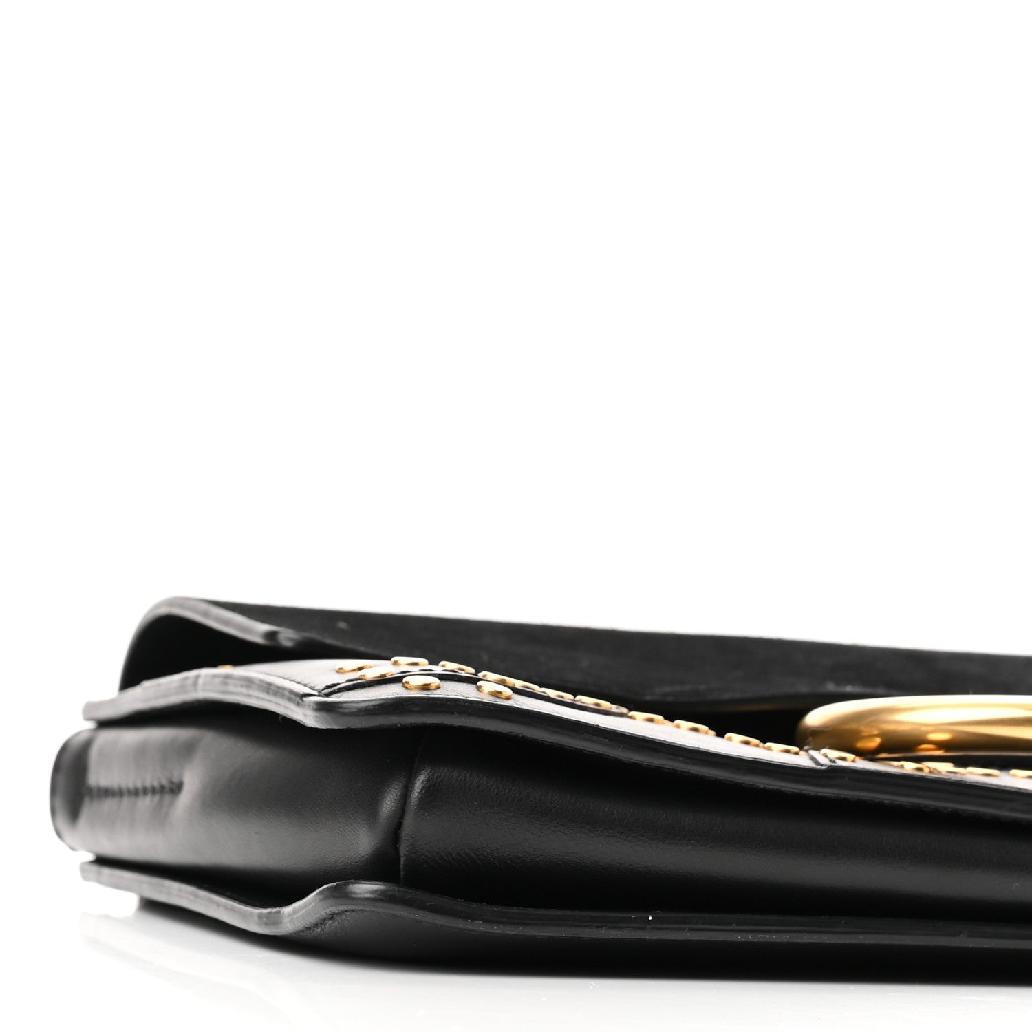 Chloe Suede Calfskin Studded Small Faye Shoulder Bag Black 8 of 9