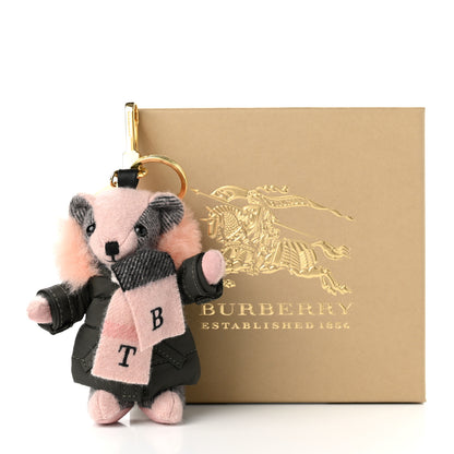 Burberry Cashmere P Jac Thomas Teddy Bear Keychain Charm Ash Rose 4 of 4