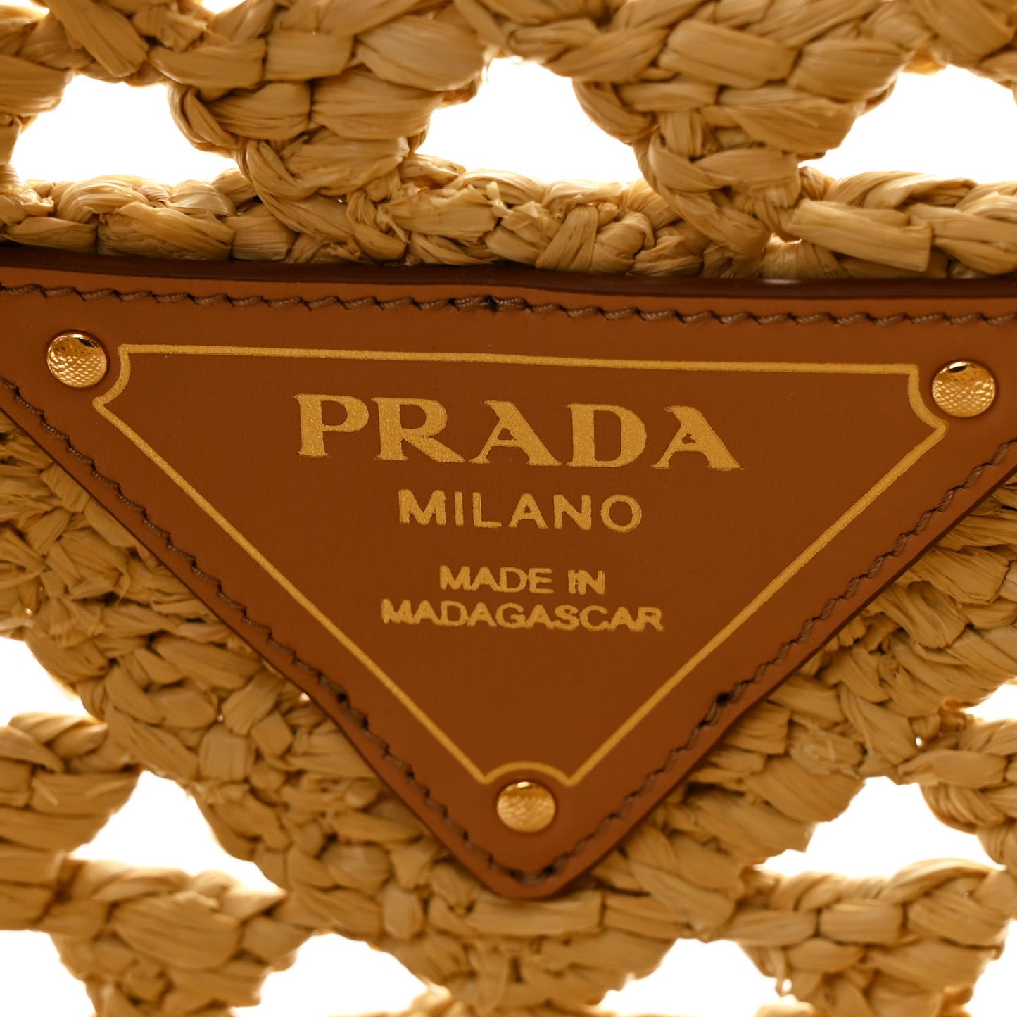 Yarn Raffia Effect Embroidered Logo Tote Naturale