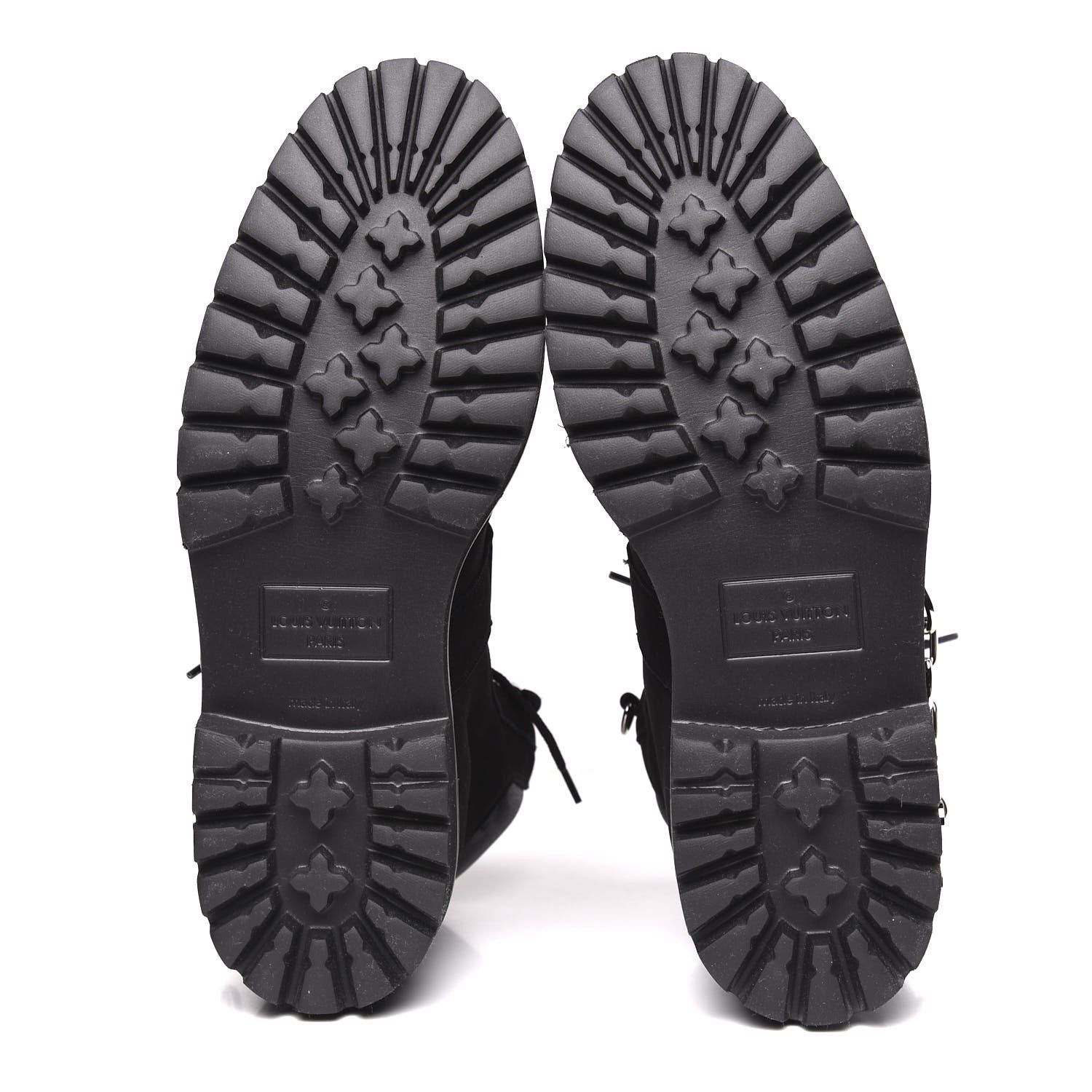 Louis Vuitton Suede Calfskin Monogram Eclipse Mens Creeper Ankle Boots 8.5 Black 5 of 7