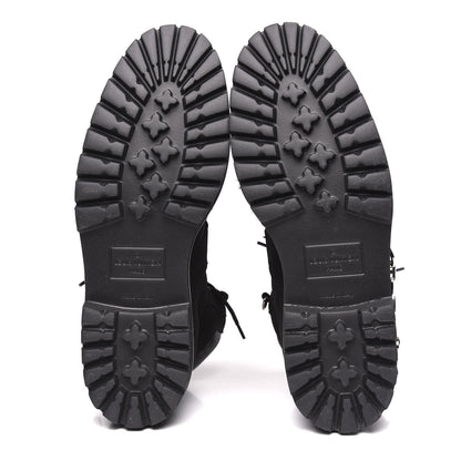 Louis Vuitton Suede Calfskin Monogram Eclipse Mens Creeper Ankle Boots 8.5 Black 5 of 7