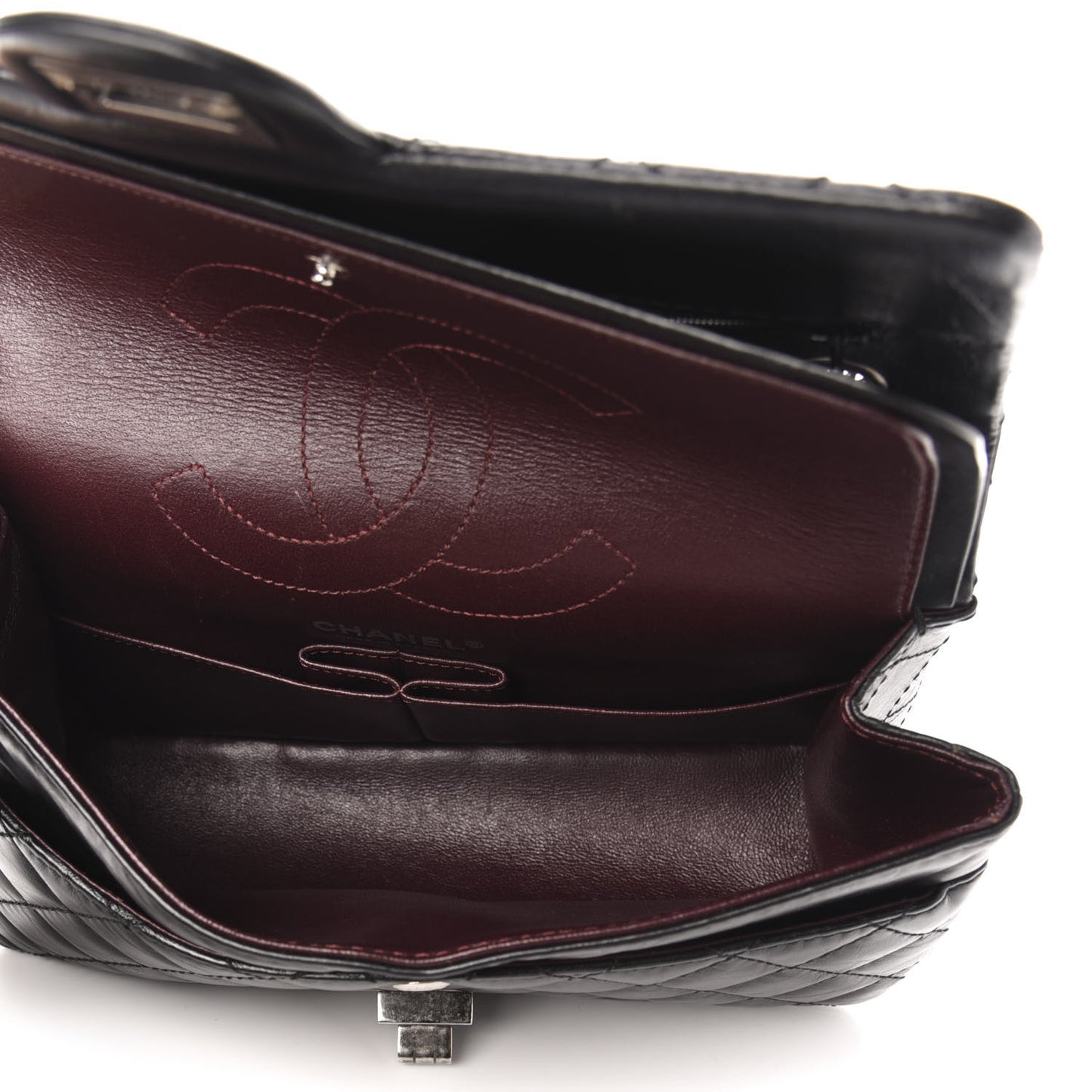 Aged Calfskin Quilted 2.55 Reissue 225 Flap Black