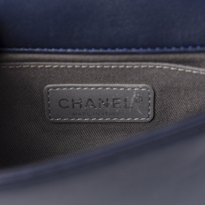 Chanel Velvet Quilted Small Boy Flap Blue 8 of 10